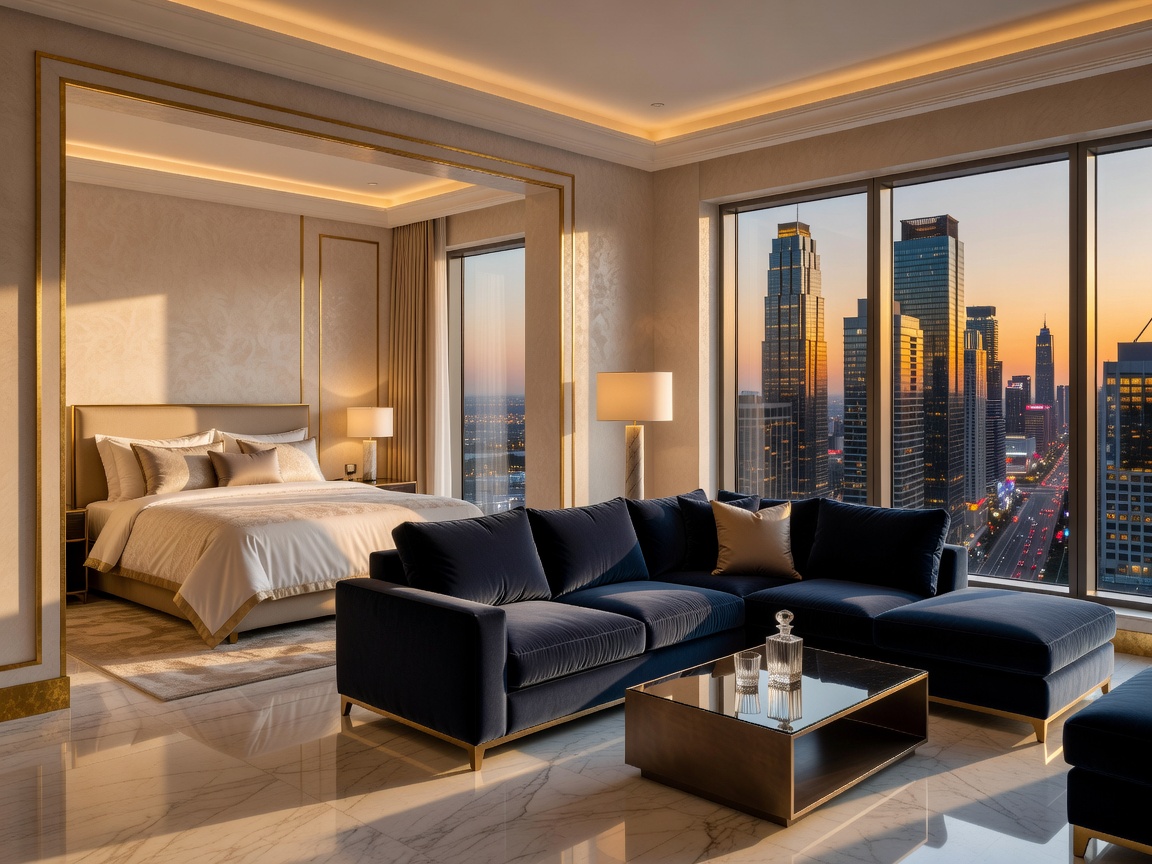 Luxury suite interior with a view