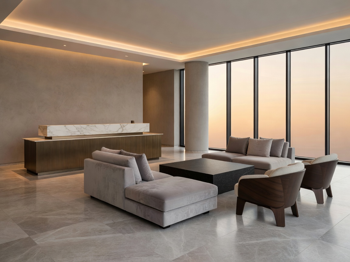 Modern upscale hotel interior design